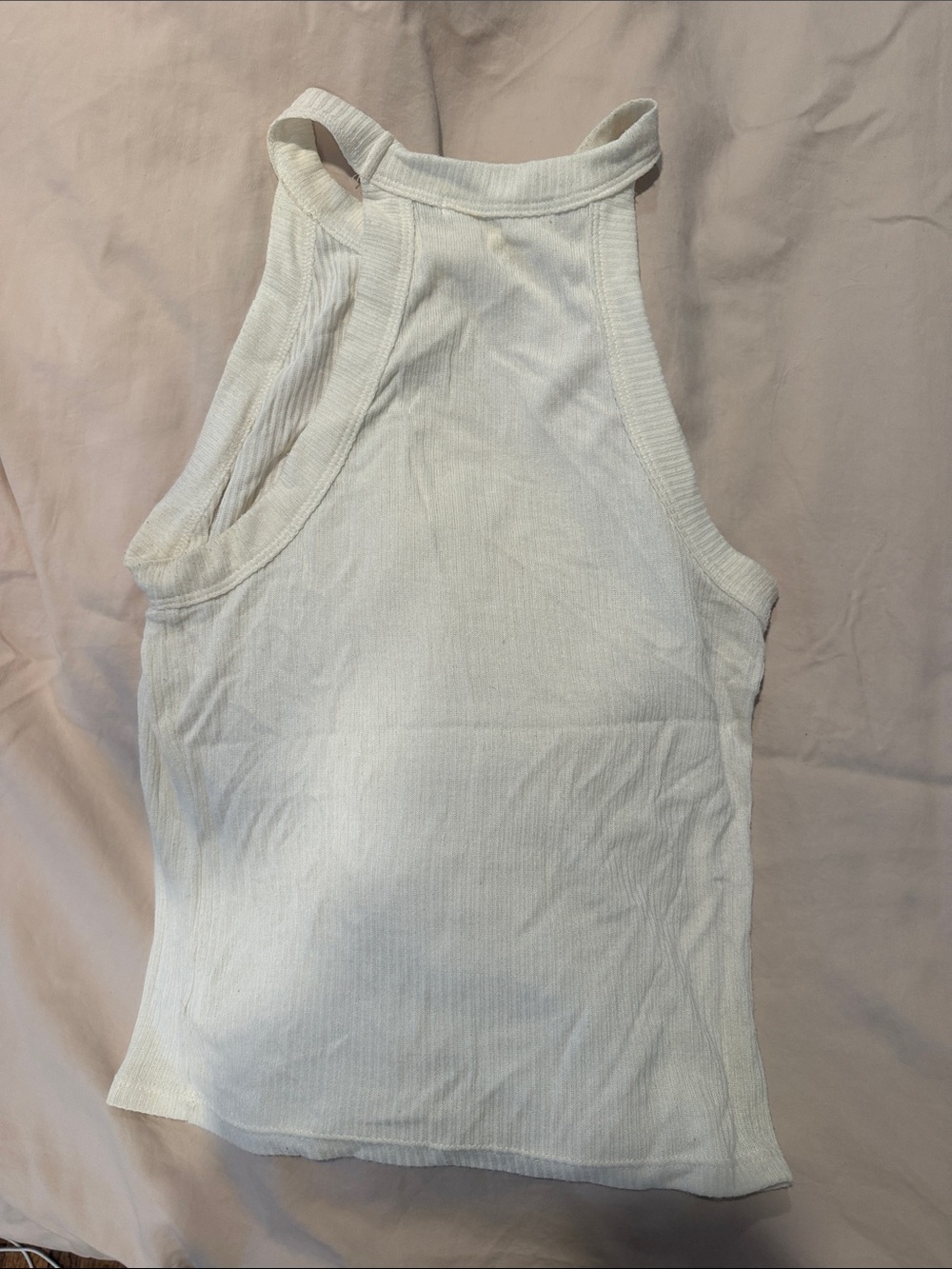 Project Social T White Ribbed Halter Tank - Picture 4 of 5